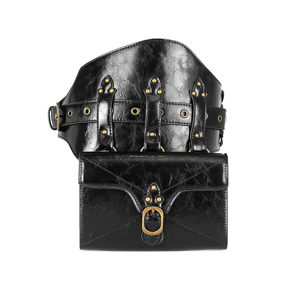 Sac à main Steampunk en cuir PU pour femme avec téléphone portable d'extérieur