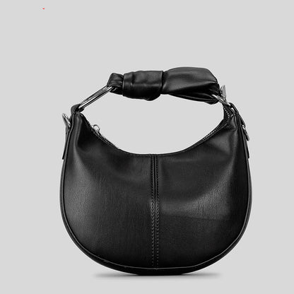 Sac à main en PU souple et simple à la mode pour femme avec coutures de niche nouées