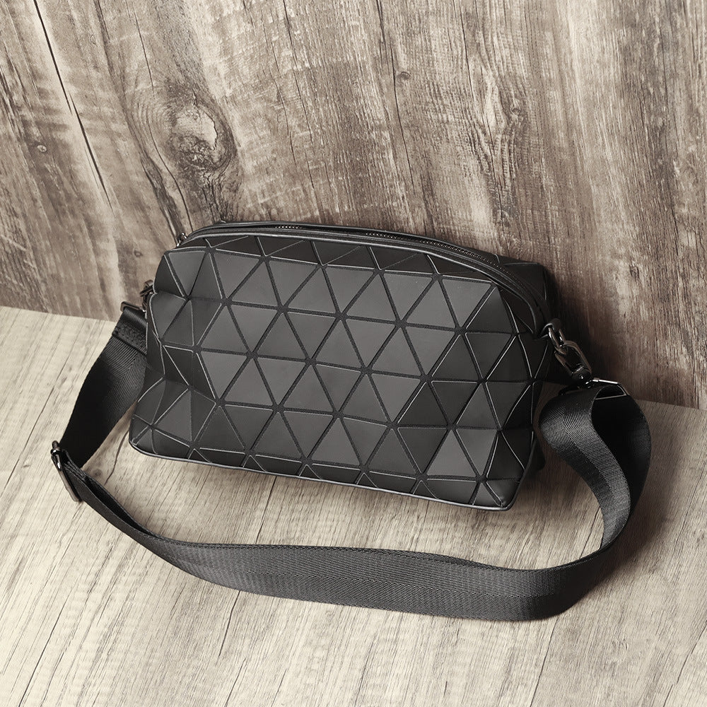 Bolso de hombro de moda para hombres y mujeres, bolso cruzado con patrón geométrico de diamantes