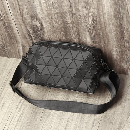 Bolso de hombro de moda para hombres y mujeres, bolso cruzado con patrón geométrico de diamantes