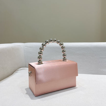 Macaron Pearl Chain Small Square Bag Fashion