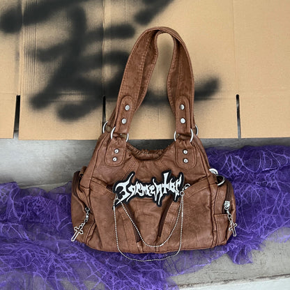 Sac à bandoulière européen et américain marron Spice Girl d'Axillary