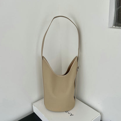 Nouveau sac seau en cuir véritable de grande capacité