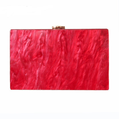 Sac messager à une épaule de style portefeuille de nouveau style pour femme, sac en acrylique nacré rouge à la mode, pochette de banquet