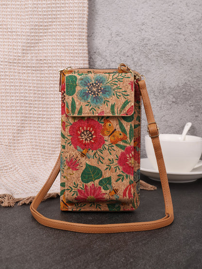 Retro Bohemian Wallet Multi-functional Large Capacity Wood Grain Mobile Phone Bag