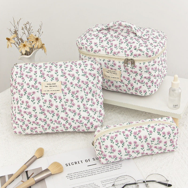 Cotton Cosmetic Bag Portable Toiletry Storage