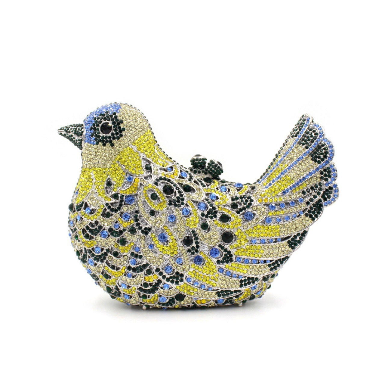 Sac à dîner avec strass et bijoux en forme d'oiseau et de colombe de la paix