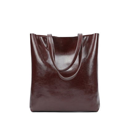 Bolso de piel de vaca para mujer, elegante y sencillo