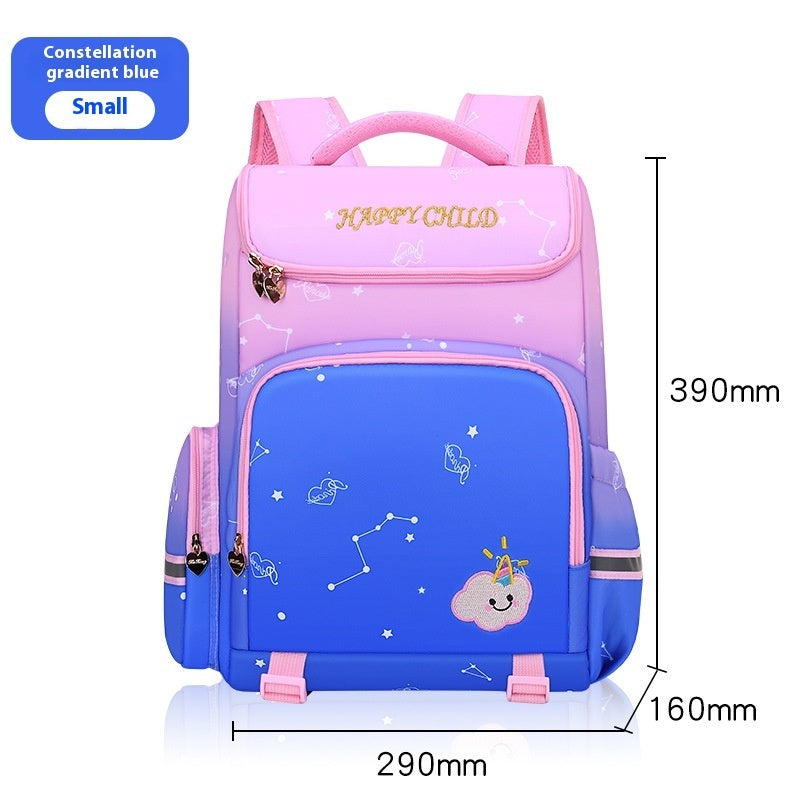 Children's Schoolbag Starry Sky Gradient Spine Protection Burden Alleviation Backpack