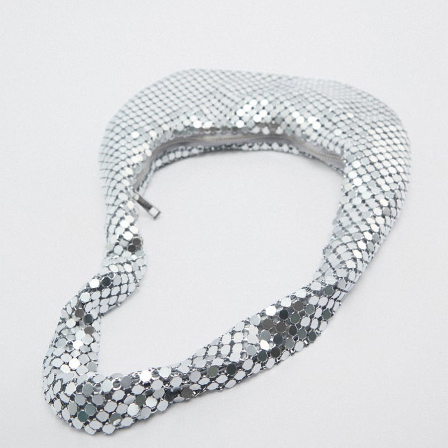 Net Red Casual Silver Sequin Underarm Bag