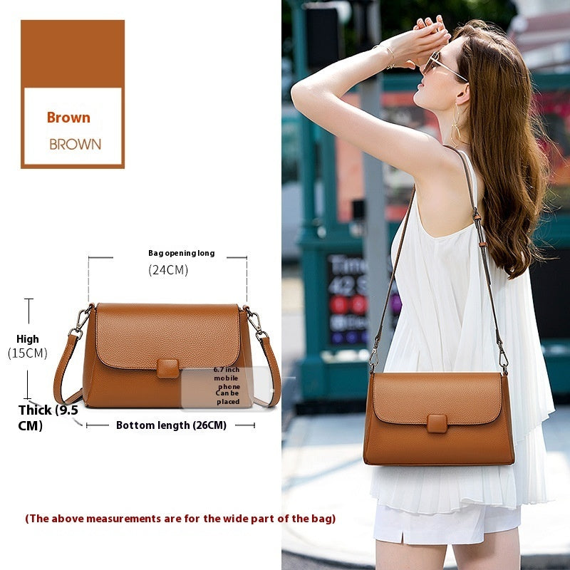 Cowhide Stylish Simple And Versatile Crossbody Women's Bag