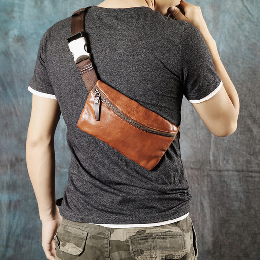 First Layer Cowhide Men's Casual Shoulder Messenger Bag