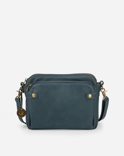 Three-layer Leather Crossbody Bag