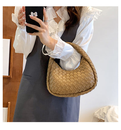 Woven Tote Cute Solid Color Fashion All-match Handbag