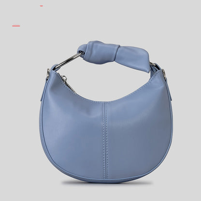 Sac à main en PU souple et simple à la mode pour femme avec coutures de niche nouées