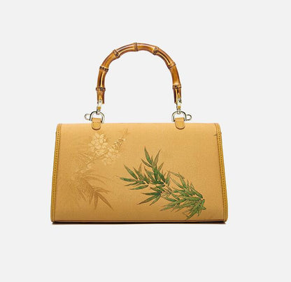 Sac à main en soie pour femme Cheongsam style chinois en bambou, petit sac à bandoulière