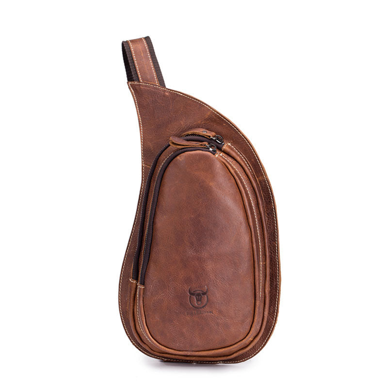 Maroquinerie Nouveau sac de poitrine en cuir Crazy Horse en cuir véritable pour homme