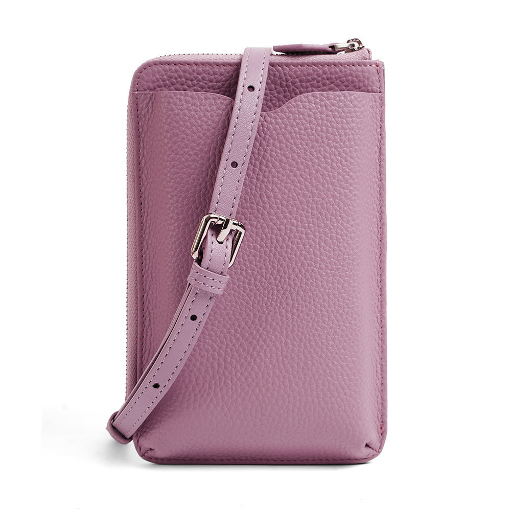 Mini sac à bandoulière en cuir véritable pour téléphone portable pour femme