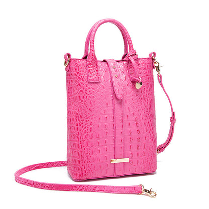 Sac à bandoulière rétro multicolore à motif crocodile concave-convexe pour femme