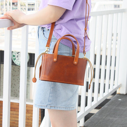 First Layer Vegetable Tanned Cow Skin Vegetable Basket Bag