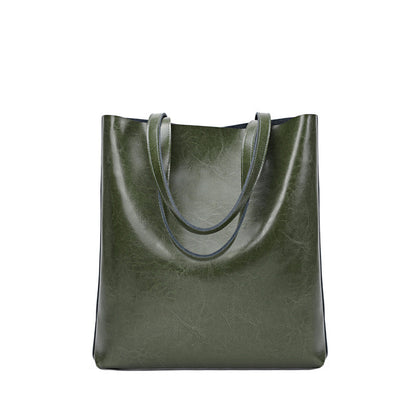 Bolso de piel de vaca para mujer, elegante y sencillo