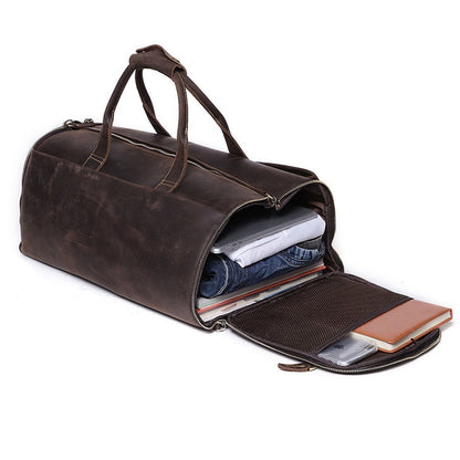 Large Capacity Retro Men Fitness Foldable Luggage Bag