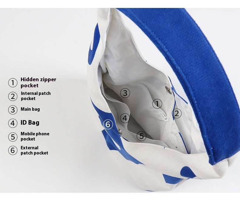 Klein Blue Portable Bucket Bag Large Capacity Canvas Bag