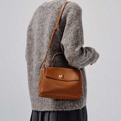 Sac à bandoulière en cuir de vache souple pour femme, sac à bandoulière simple et de grande capacité