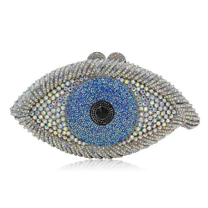 Bolso de mujer con forma de ojo de diamante para noche