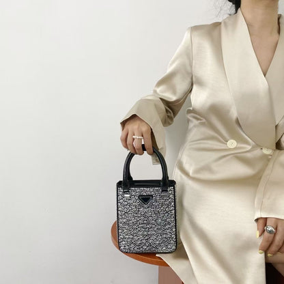 Sac à bandoulière haut de gamme pour femme avec strass et diamants