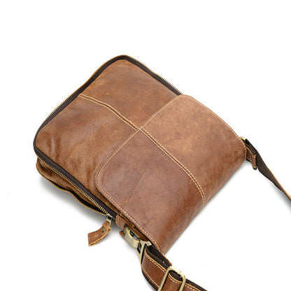 Leather Men's First Layer Cowhide Men's Shoulder Casual Bag