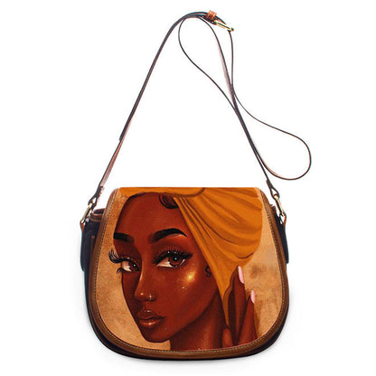 Bolso bandolera de un solo hombro de PU africano para mujer