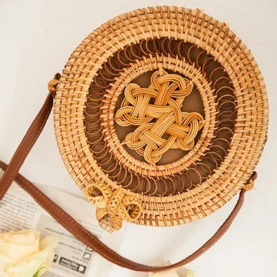 Rattan hand-woven fine woven bag