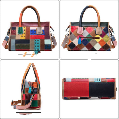 Bolso patchwork color piel de vaca