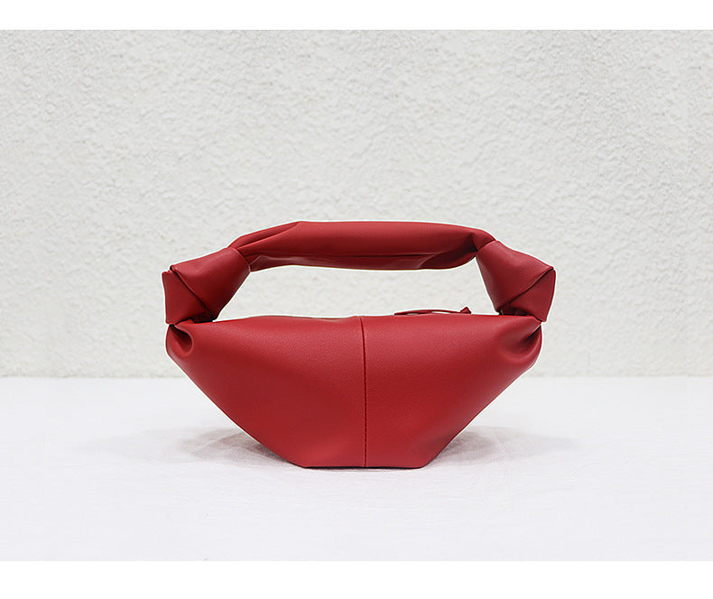 Bolso de mano de cuero suave con forma de nube de colores para mujer