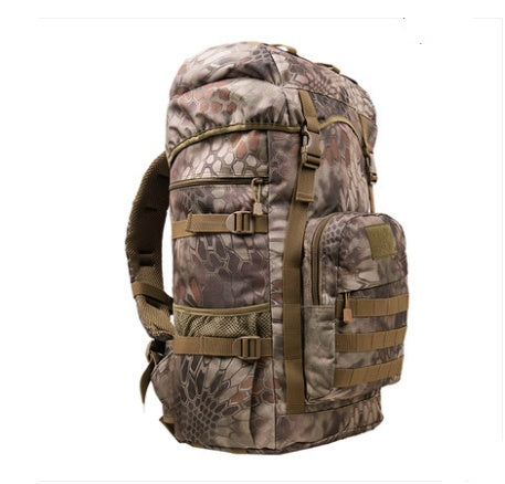 Bolsa de montañismo al aire libre, 50 l, para hombres y mujeres, bolso de hombro, mochila de viaje de gran capacidad, mochila de fuerzas especiales para hombres, paquete de combate especial atigrado