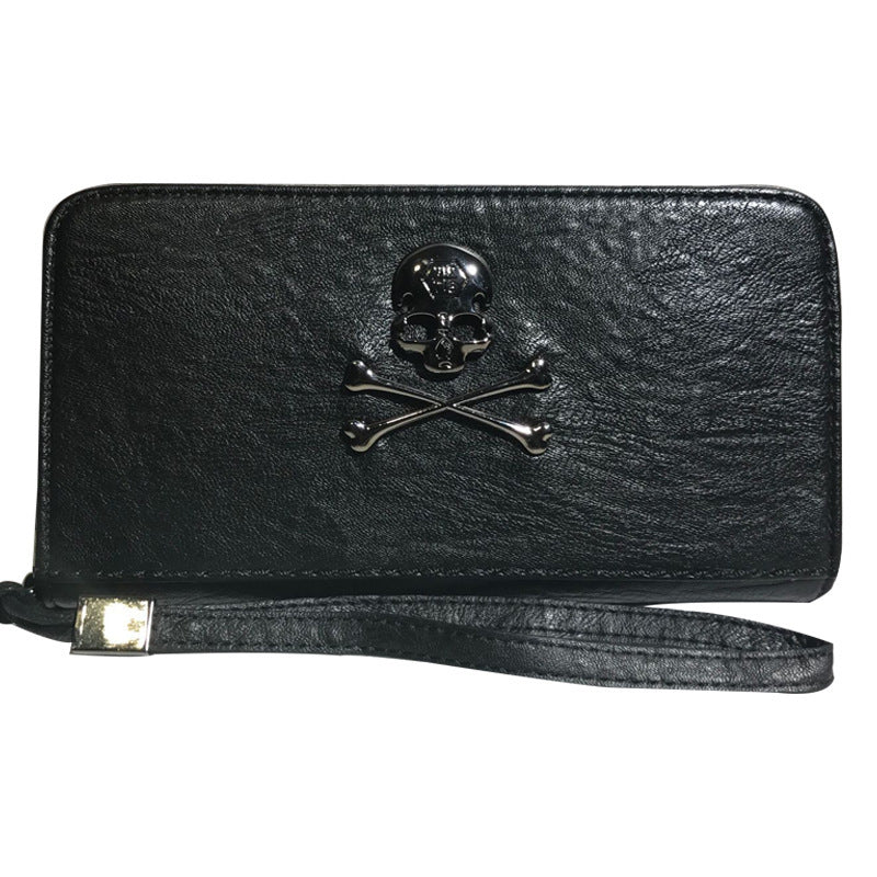 Cartera blanda con calaveras para mujer