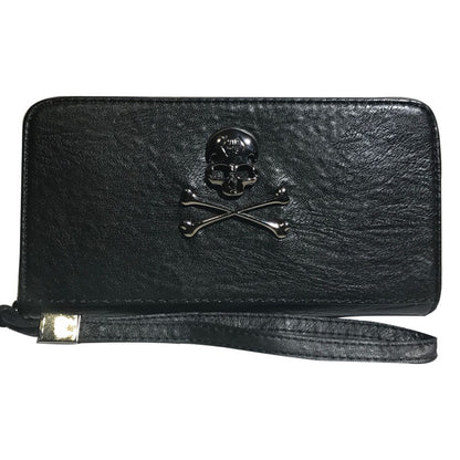 Cartera blanda con calaveras para mujer