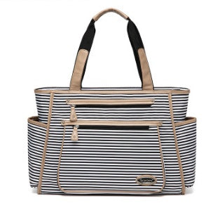 Hand-carrying Mummy bag, shoulder bag, striped fashion mother-in-law multi-function Mummy bag