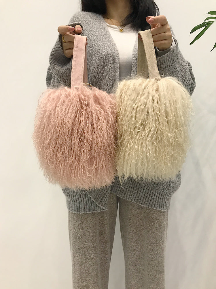 Sac en peluche et fourrure adorable