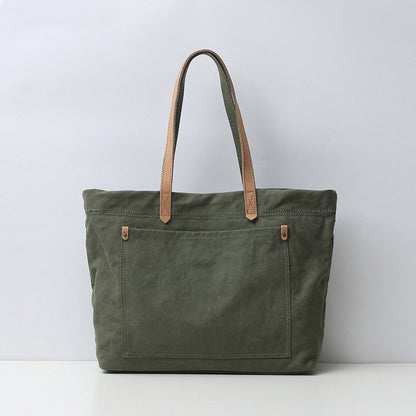 Vintage leather with canvas bag