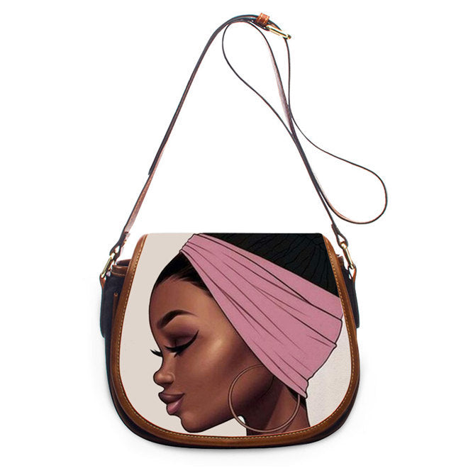 Bolso bandolera de un solo hombro de PU africano para mujer