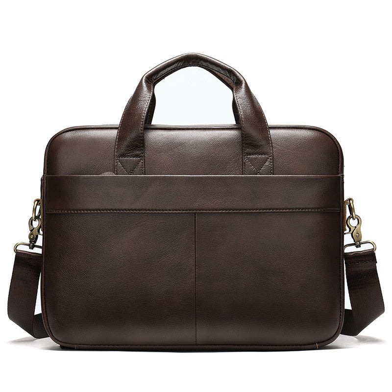 Business first layer leather briefcase