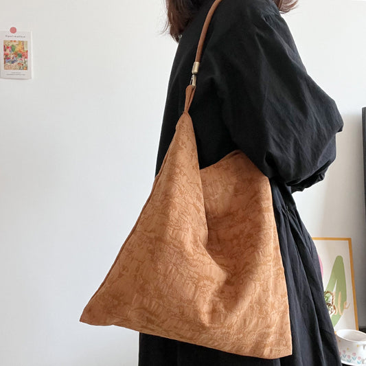 Sac à bandoulière en tissu et cuir Jacquard polyvalent pour centres d'intérêt particuliers