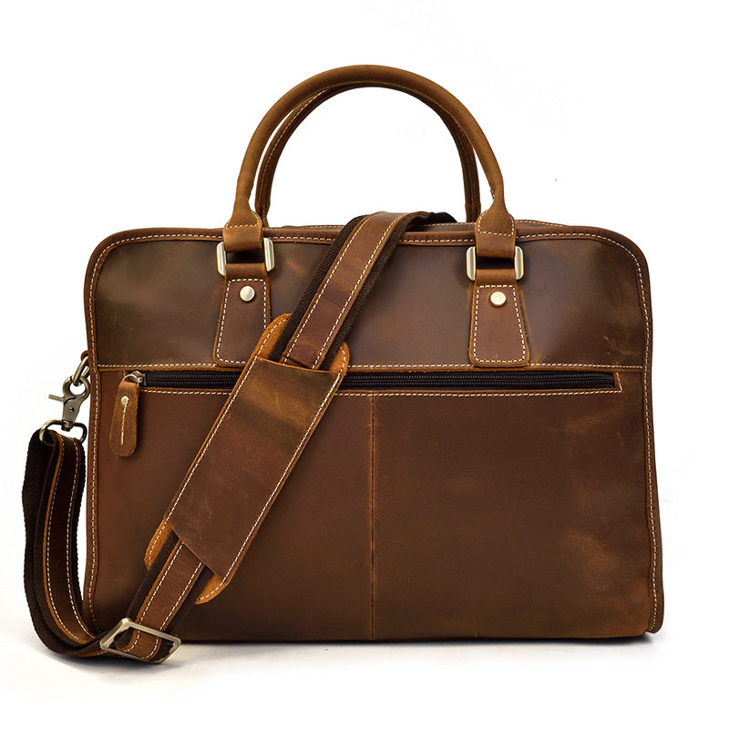 Men's Crazy Horse Leather Retro Commuter Business Bag