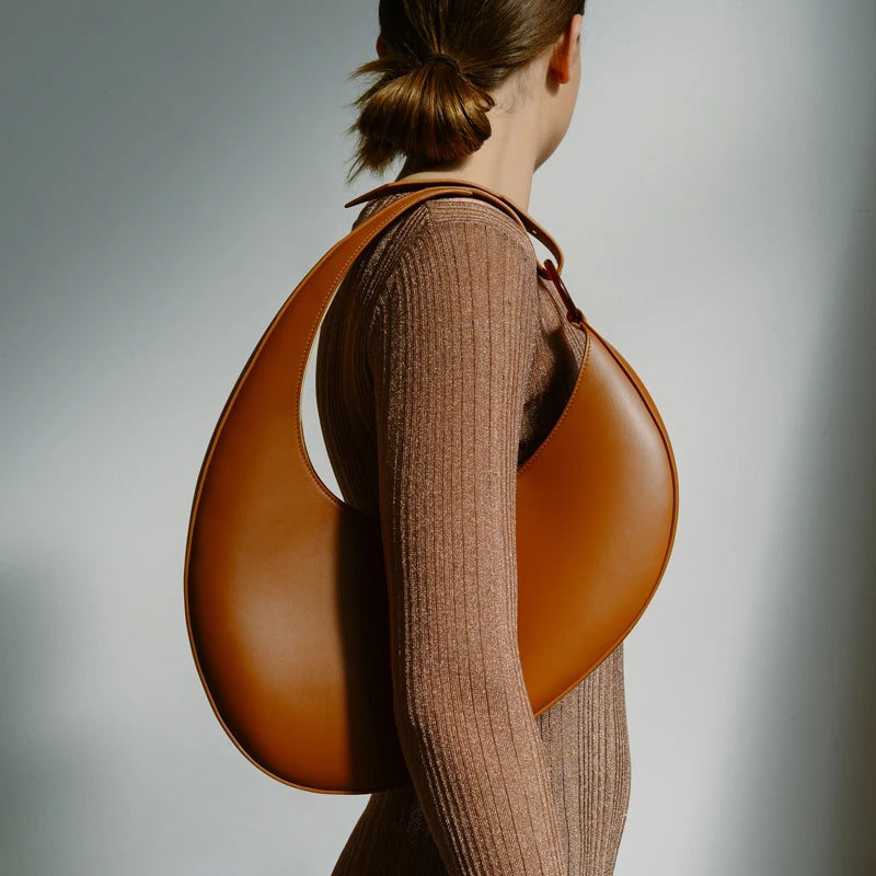 Sac à main tendance en forme de croissant de grande capacité avec bandoulière