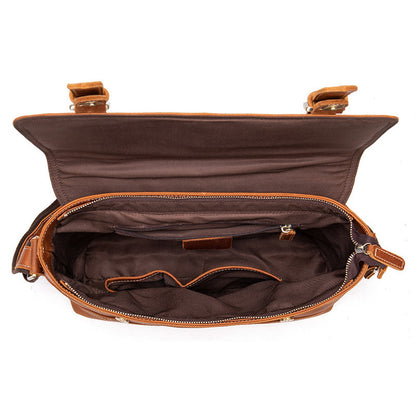 Sac de voyage rétro tendance pour homme en cuir de grande capacité