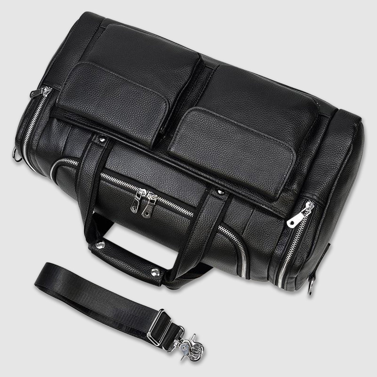 New Leather Men's Hand-Held Large-Capacity Short-Distance Travel Bag