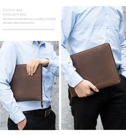 Leather Case Anti-fall Tablet Computer Protective Shell Cowhide Card Leather Bag Men