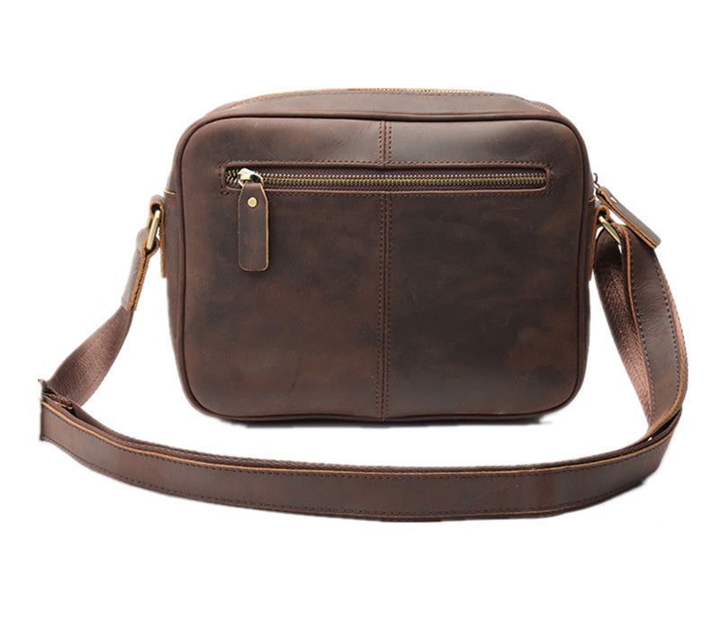 New Mens Single Shoulder Messenger Bag Retro Cowhide Casual Business Document Messenger Bag